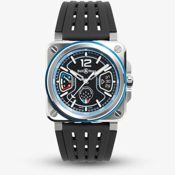 Bell & Ross Mens Limited Edition BR-X3 Patrouille De France Black Rubber Strap Watch BRX3R-PAF-ST/SRB