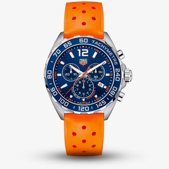Tag Heuer Mens Formula 1 Chronograph Orange Rubber Strap Watch CAZ1014.FT8028