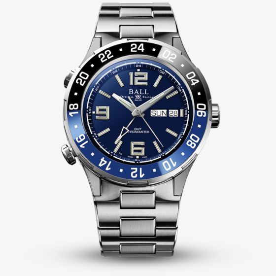 BALL Mens Limited Edition Roadmaster Marine GMT Blue Dial Watch DG3000A-S1CJ-BE
