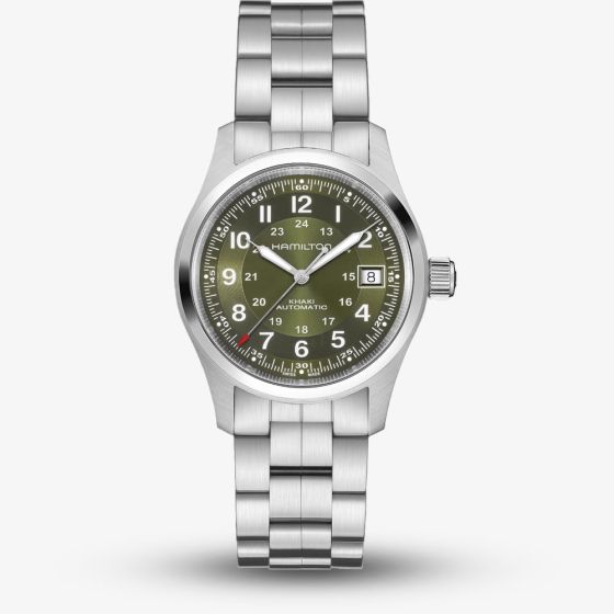 Hamilton Unisex Khaki Field Stainless Steel Green Dial Watch H70455160