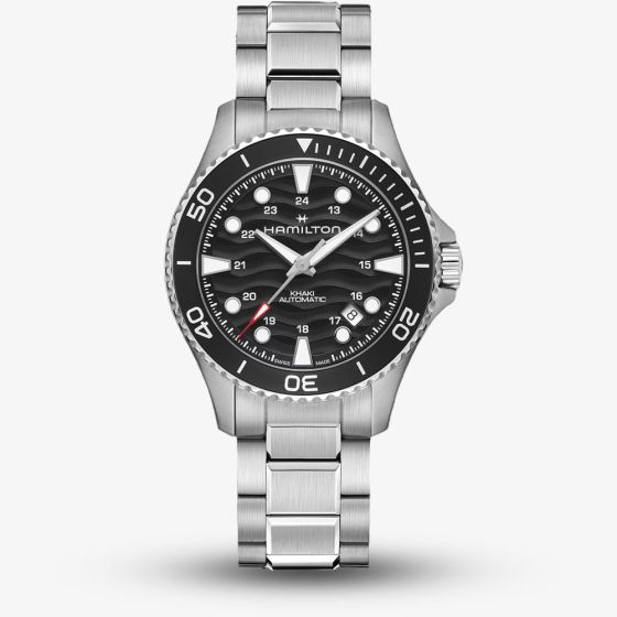 Hamilton Mens Khaki Navy Scuba 40mm Automatic Black Dial Stainless Steel Bracelet Watch H82415130