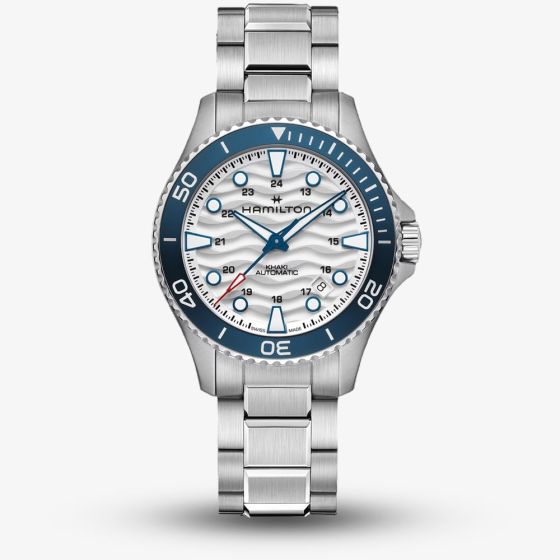Hamilton Mens Khaki Navy Scuba 40mm Automatic White Dial Stainless Steel Bracelet Watch H82425110