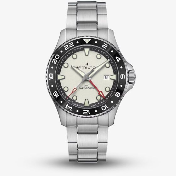 Hamilton Mens Khaki Navy Scuba Automatic GMT White Dial Watch H82555150
