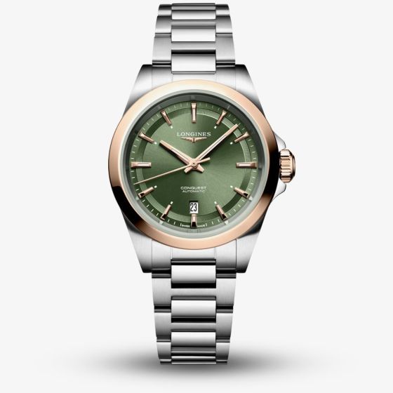 Longines Ladies Conquest 30mm Automatic Green Dial Watch L3.320.5.02.6