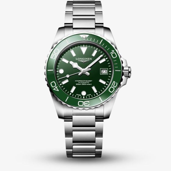 Longines Mens Hydroconquest Automatic Green Dial Watch L3.779.4.06.6