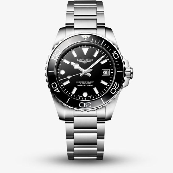 Longines Mens Hydroconquest Automatic Black Dial Watch L3.779.4.56.6