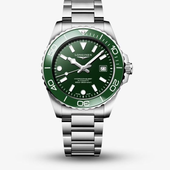 Longines Mens Hydroconquest Automatic 42mm Green Dial Watch L3.788.4.06.6
