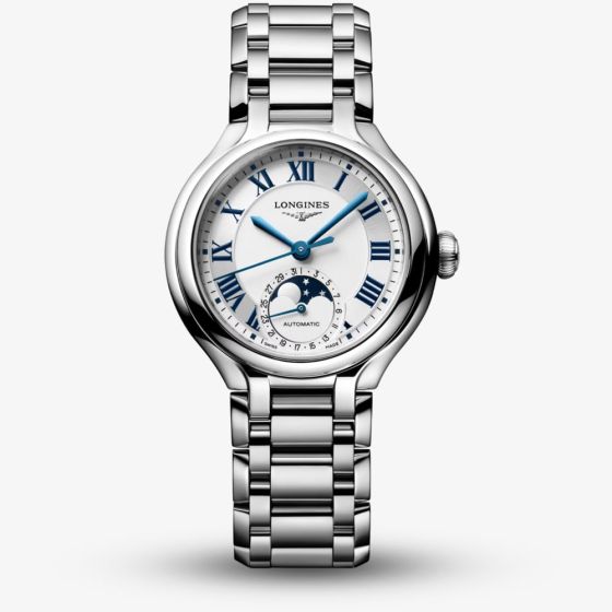 Longines Ladies PrimaLuna Moonphase White Dial Watch L8.126.4.71.6