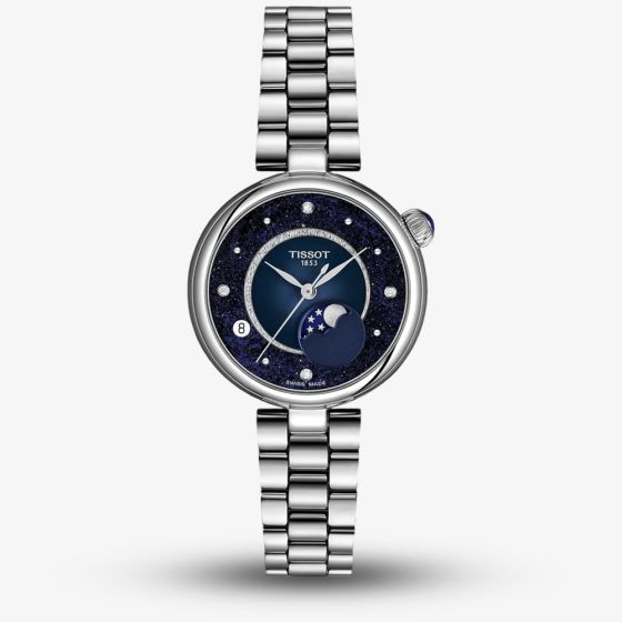 Tissot Ladies Desir Blue Moonphase Dial Stainless Steel Bracelet Watch T152.223.11.496.00