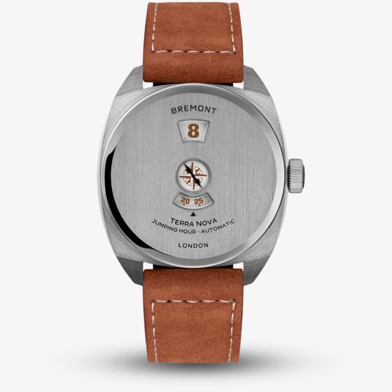 Bremont Mens Terra Nova Jumping Hour Leather Strap Watch TN38-JH-SS-CC-L-S