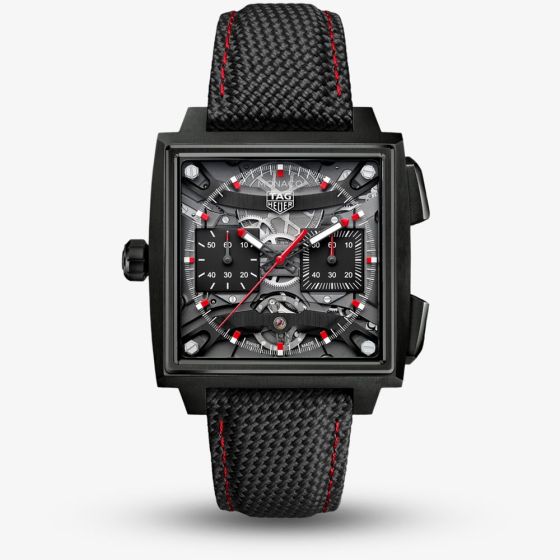 TAG Heuer Mens Monaco Evergraph Avant-Garde Horlogerie Black Fabric Strap Watch CEW5180.FT8122