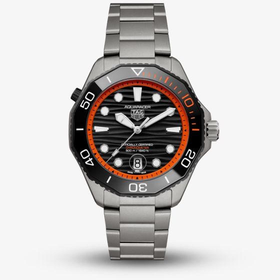 TAG Heuer Mens Limited Edition Aquaracer Professional 500 Date Orange & Black Dial Watch WBP5183.BF0010