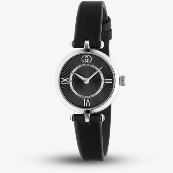 Gucci Ladies Model 2000 Black Rubber Strap Watch YA167503