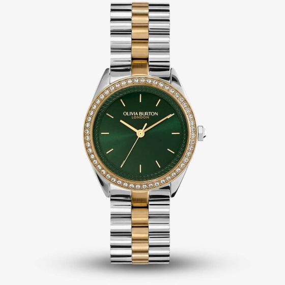 Olivia Burton Bejewelled Two Colour Green Watch 24000137