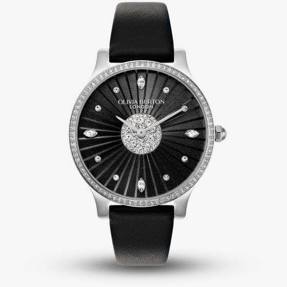 Olivia Burton Beaulieu Black Dial Crystal Set Watch 24000301