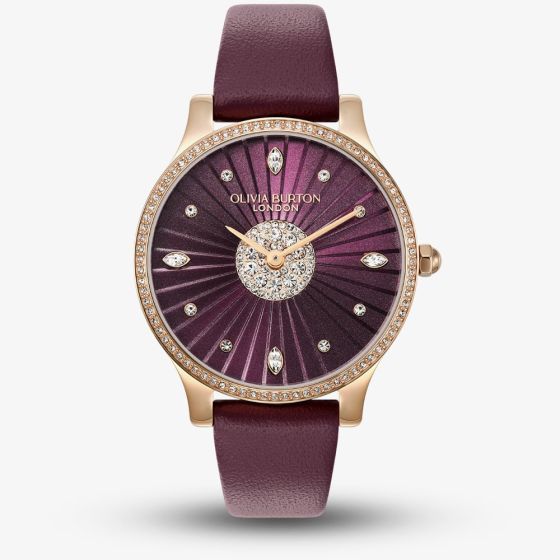 Olivia Burton Beaulieu Cherry Dial Crystal Set Watch 24000303
