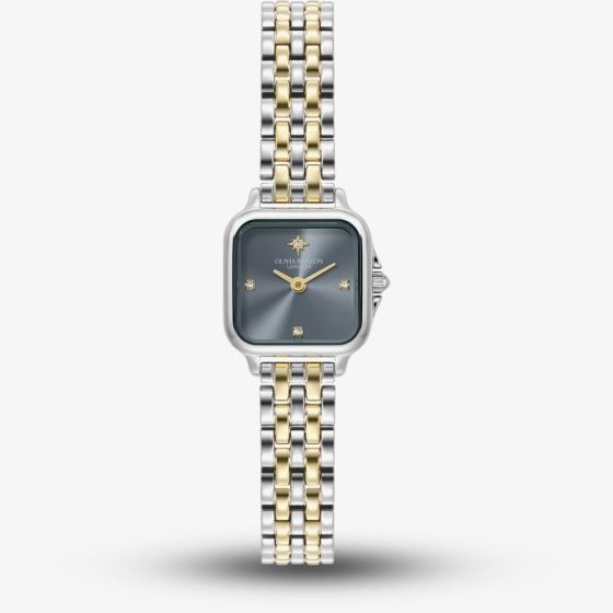 Olivia Burton Classic Mini Grosvenor Two Tone Chalk Blue Dial Watch 24000258