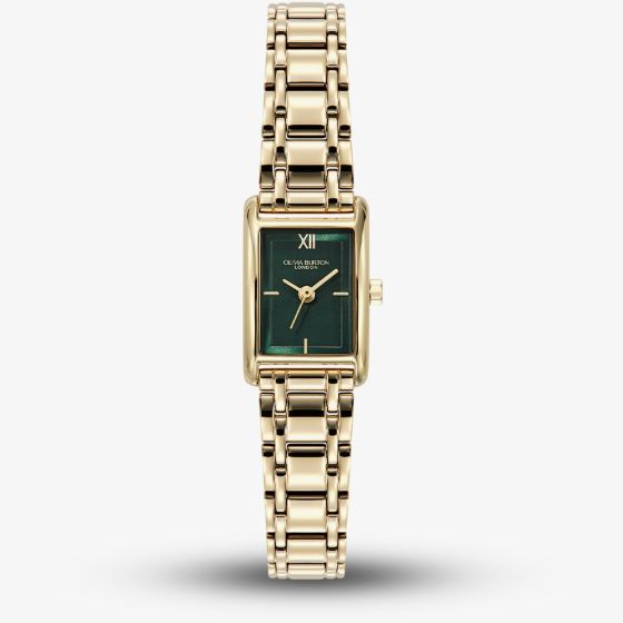 Olivia Burton Ladies Mini Grove Green Rectangle Dial Bracelet Watch 24000436