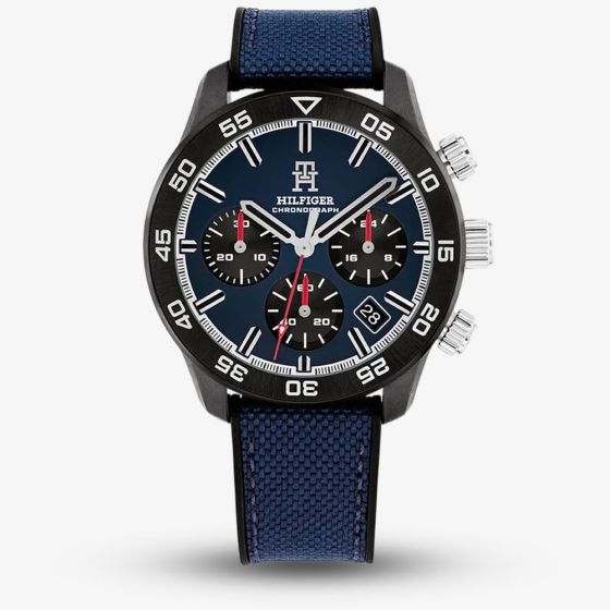 Tommy Hilfiger Mens TH85 Blue Chronograph Fabric Strap Watch 1792183