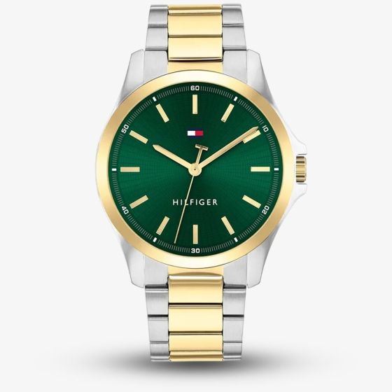 Tommy Hilfiger Mens Bruce Two-Tone Green Watch 1792192