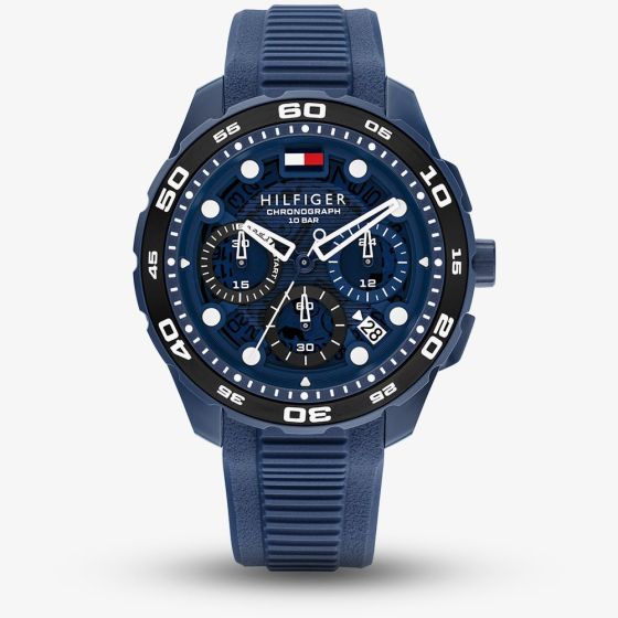Tommy Hilfiger Mens TH-Regatta Blue Rubber Strap Watch 1792232