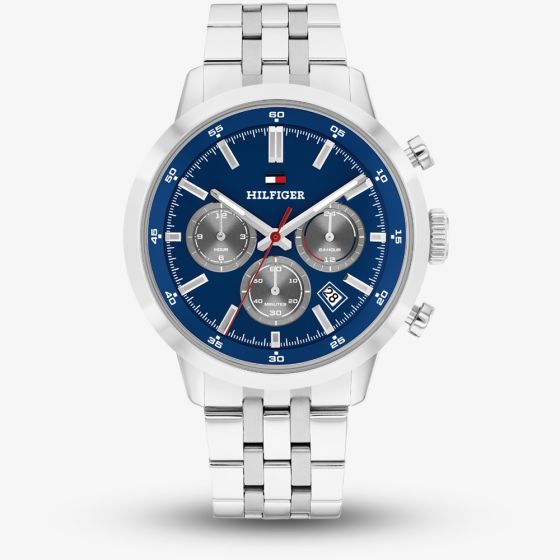 Tommy Hilfiger Mens Kent Chronograph Blue Bracelet Watch 1710753