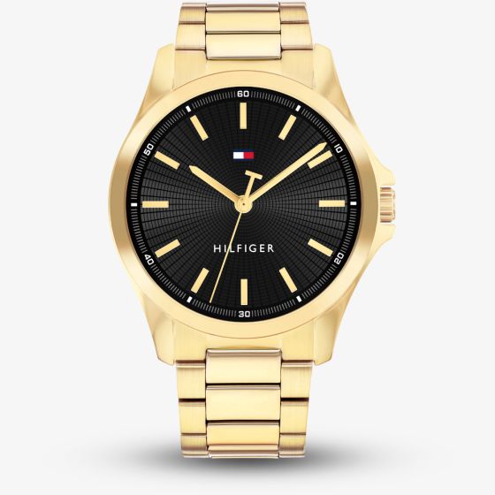 Tommy Hilfiger Mens Gold Plated Bracelet Watch 1792241