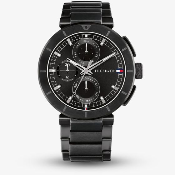 Tommy Hilfiger Mens Lorenzo Black Dial Bracelet Watch 1792119