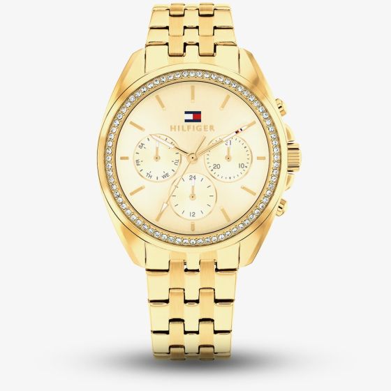 Tommy Hilfiger Ladies Mellie Gold Tone Stone Set Watch 1782803