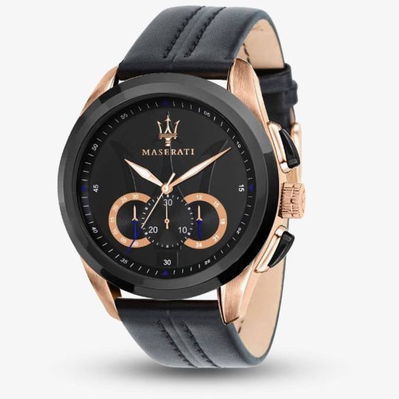 Maserati Mens Traguardo Leather Strap Watch R8871612025