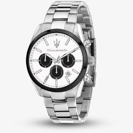 Maserati Mens Attrazione White Chronograph Watch MSR8853151004