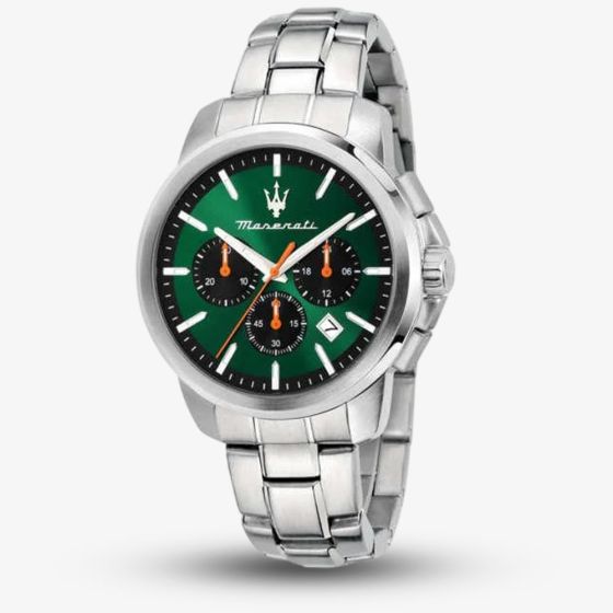 Maserati Mens Successo Green Chronograph Watch MSR8873621043