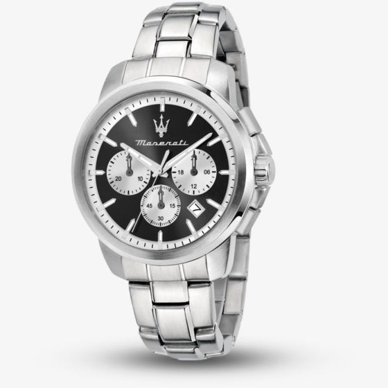 Maserati Mens Successo Chronograph Black Dial Bracelet Watch R8873621052