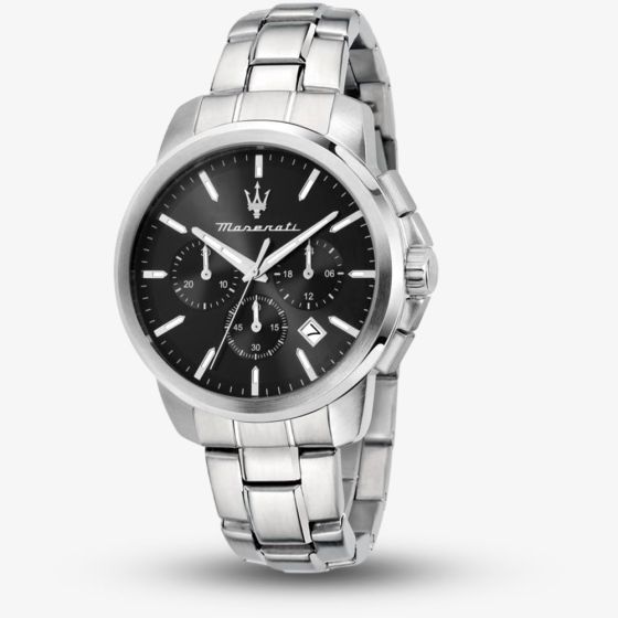 Maserati Mens Successo Chronograph Black Dial Bracelet Watch R8873621046