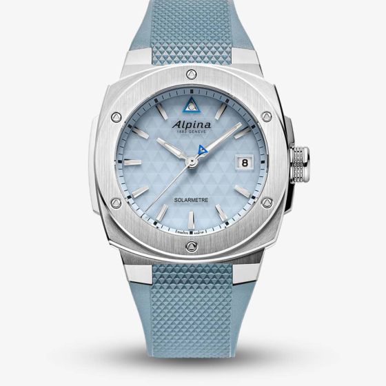 Alpina Mens Alipiner Extreme Solarmetre Blue Dial Rubber Strap Watch AL-140LN3AE6