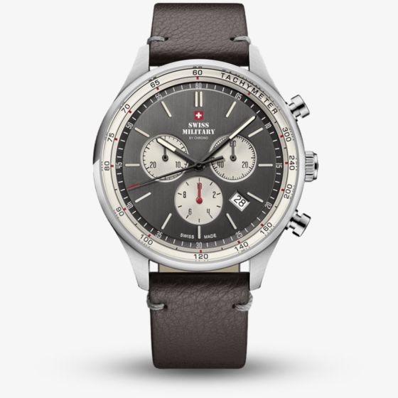  Swiss Military Mens Vintage Chronograph Brown Dial Watch SM34081.12