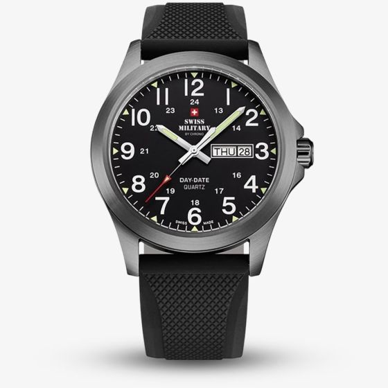 Swiss Military Mens Classic Black Rubber Strap Watch SMP36040.20