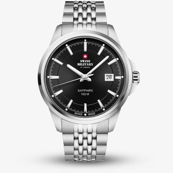 Swiss Military Mens Classic Black Dial Bracelet Watch SM34104.01