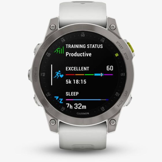 Garmin Mens Epix2 47mm Titanium Silver Case Smartwatch 010-02582-21
