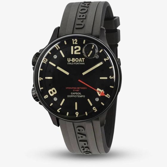 U-BOAT Mens Capsoil 45mm Black Dial & Strap Watch 8770