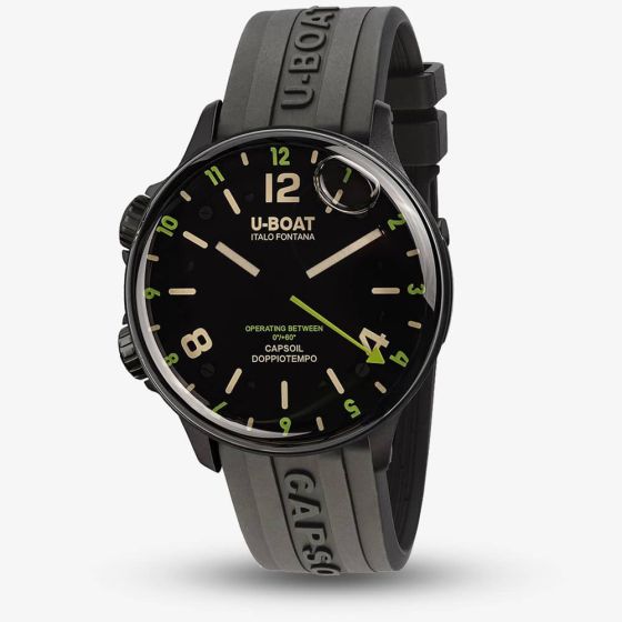 U-BOAT Mens Capsoil 45mm Black Case & Green Hour Markers Watch 8840