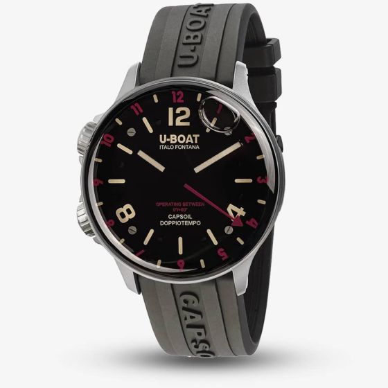 U-BOAT Mens Capsoil 45mm Doppiotempo Red Rehaut Watch 8839