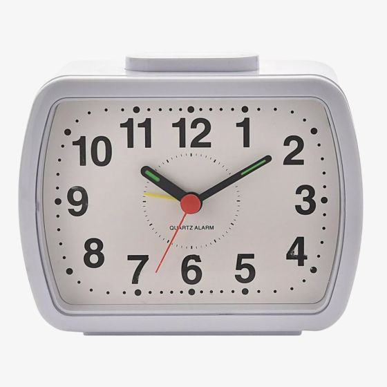  Hometime White Obolong Alarm Clock 5184W