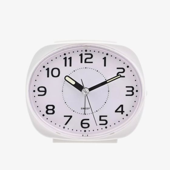 Hometime White Oval Alarm Clock 5382W