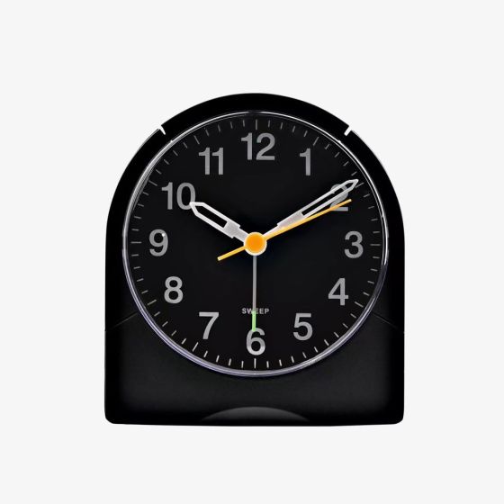 Hometime Black Round Alarm Clock 5384BK