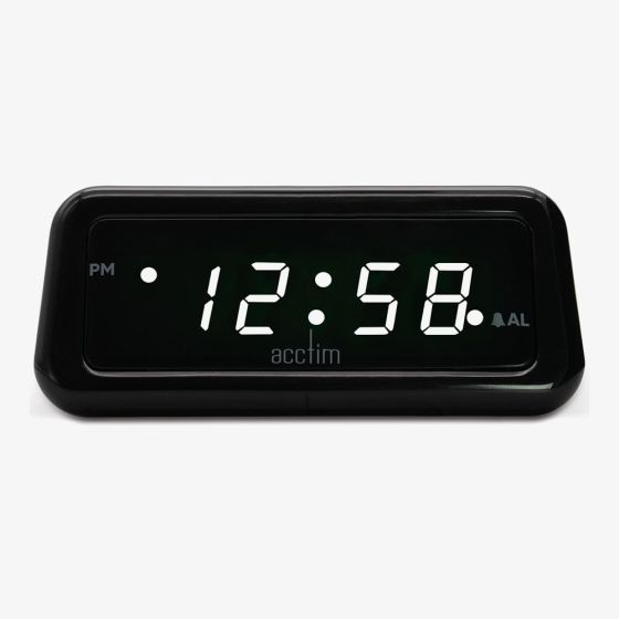 Acctim Cory Black LED Smart Connector Alarm Clock 16542