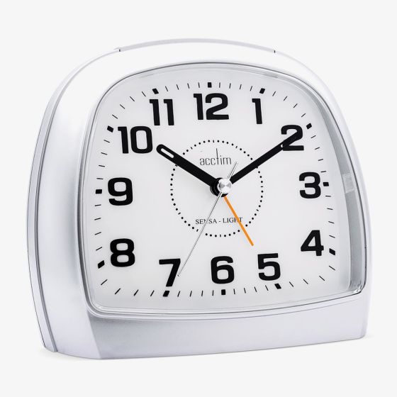 Acctim Sensa-Light Three White Dial Silver Alarm Clock 14697