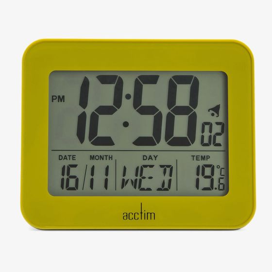 Acctim Otto Superbrite Yellow Digital Alarm Clock 16355