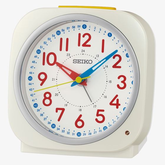 Seiko Time Teacher White Alarm Clock QHE200W