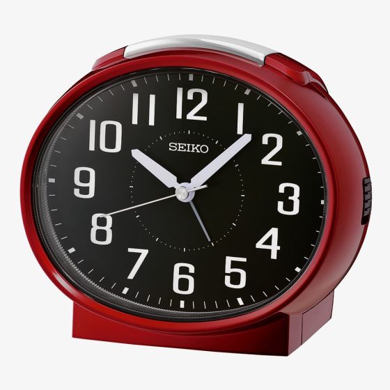 Seiko Retro Red Oval Bell Alarm Clock QHK059R